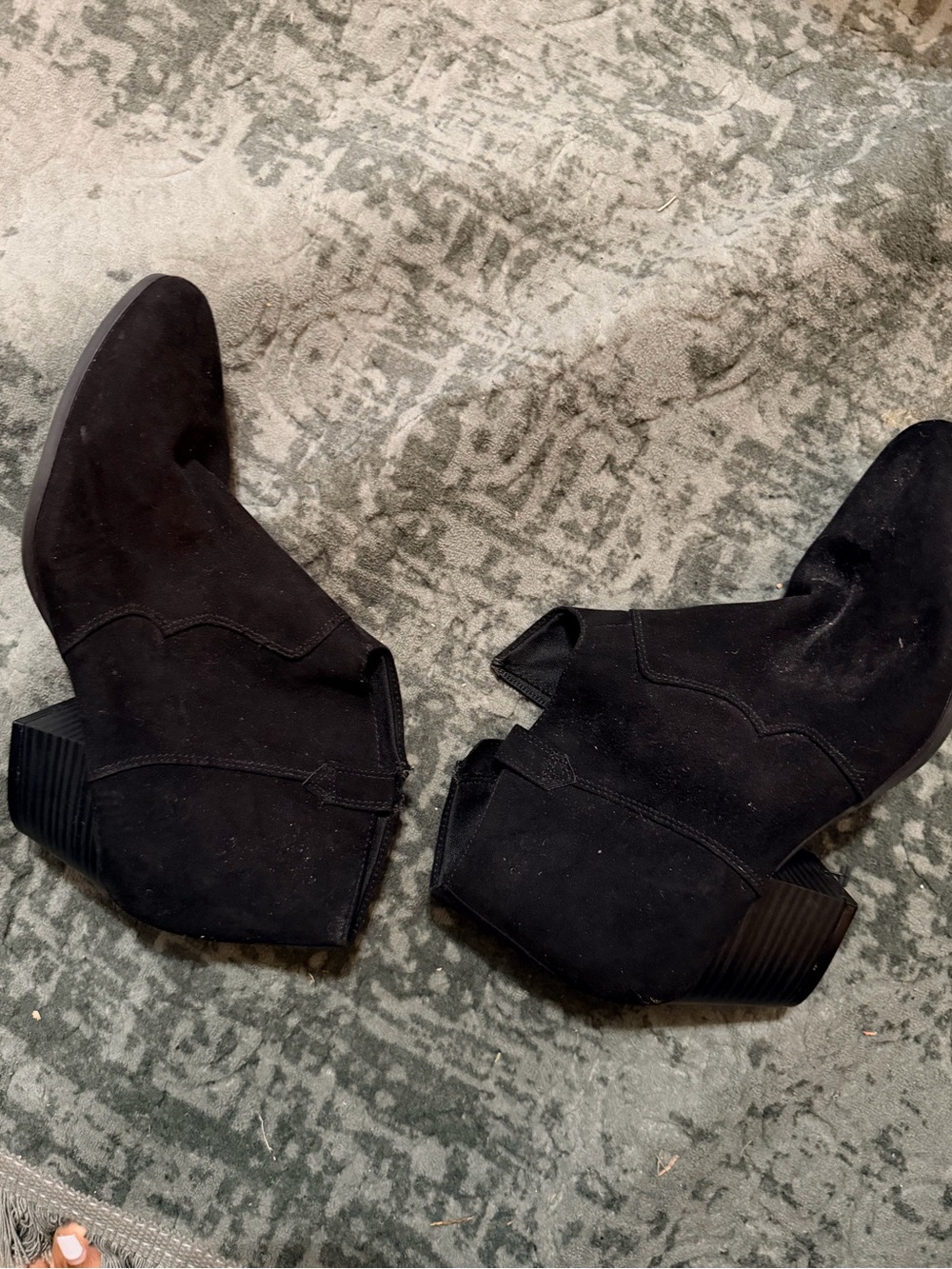 Old Navy Black Suede Ankle Booties